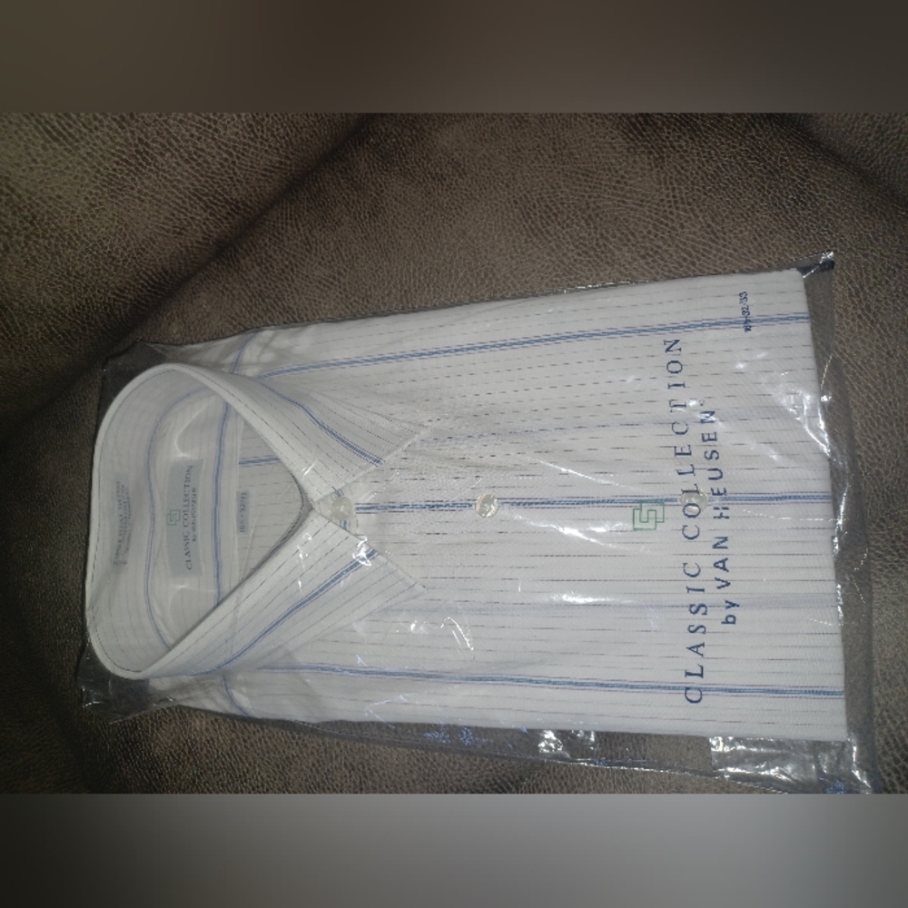 Van Heusen White and Blue Dress Shirt